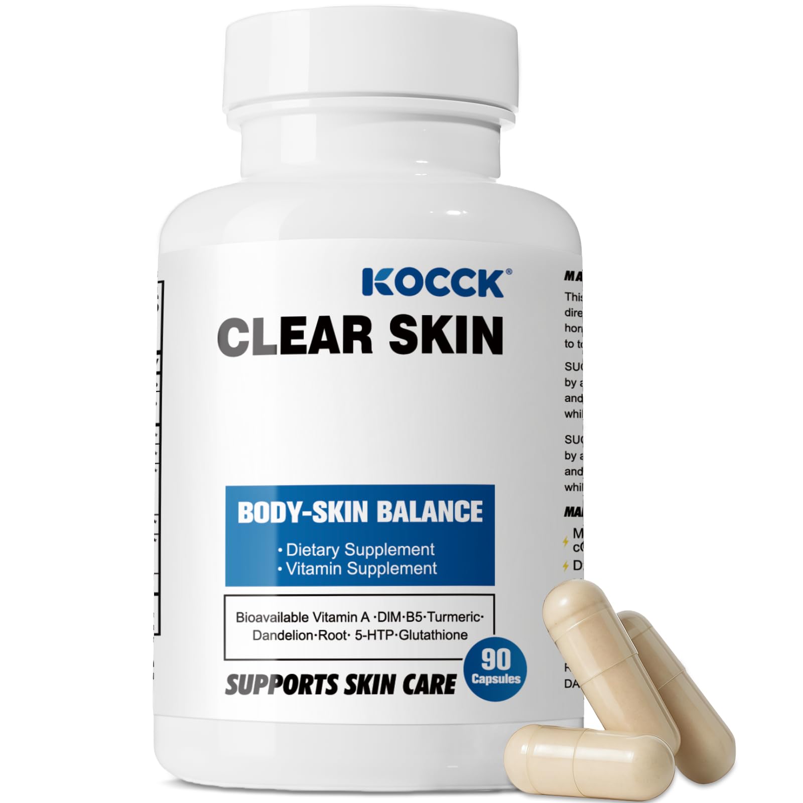 KOCCK Hormonal Acne Supplement 5-HTP, Capsule, 90 Capsules