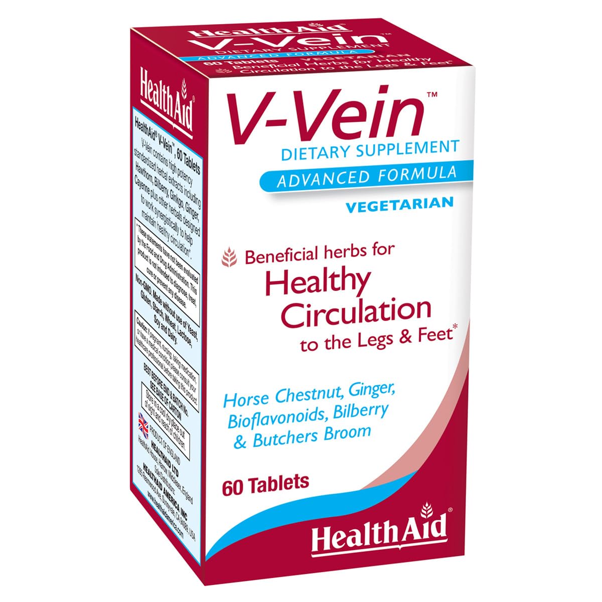 HealthAid V-Vein Capsules, 60 Count