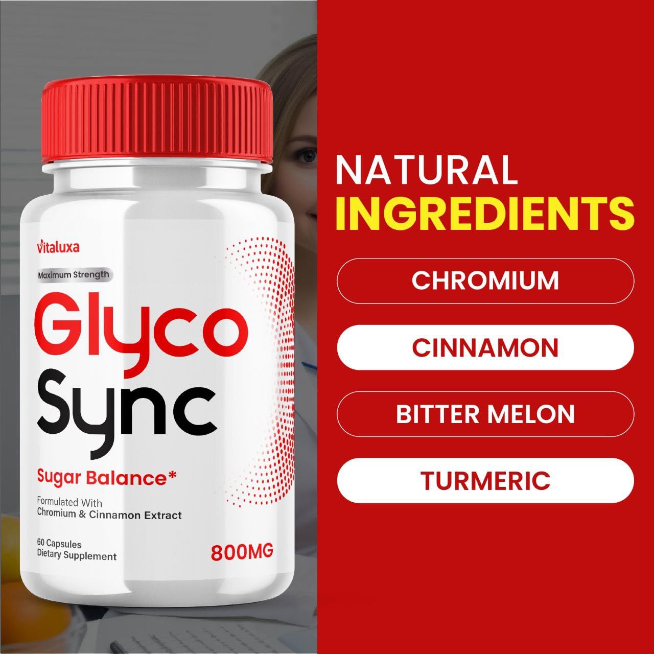 Vitaluxa Glyco Sync Blood Balance 180 Capsules