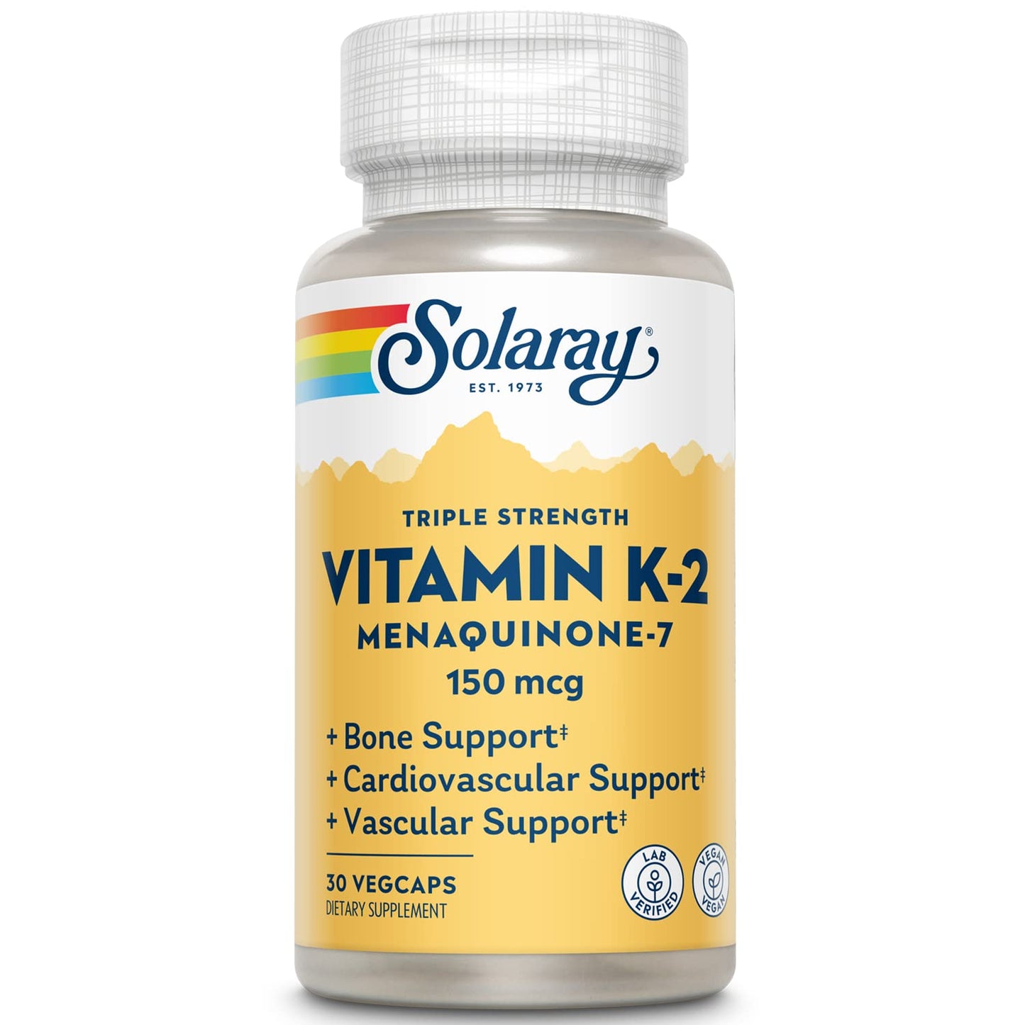 Solaray Vitamin K-2 as MK-7 150 mcg VegCap, 30 Capsules