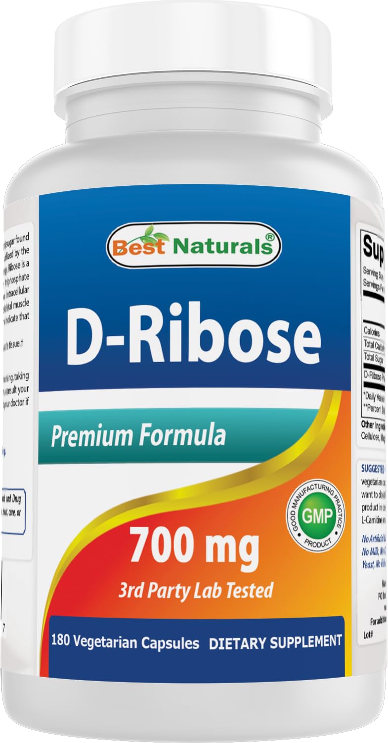 Best Naturals D-Ribose 700mg, 180 Capsules