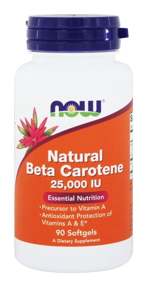 NOW Foods Beta Carotene (Natural) D. Salina with Mixed Carotenoids 25000 IU Softgels 90