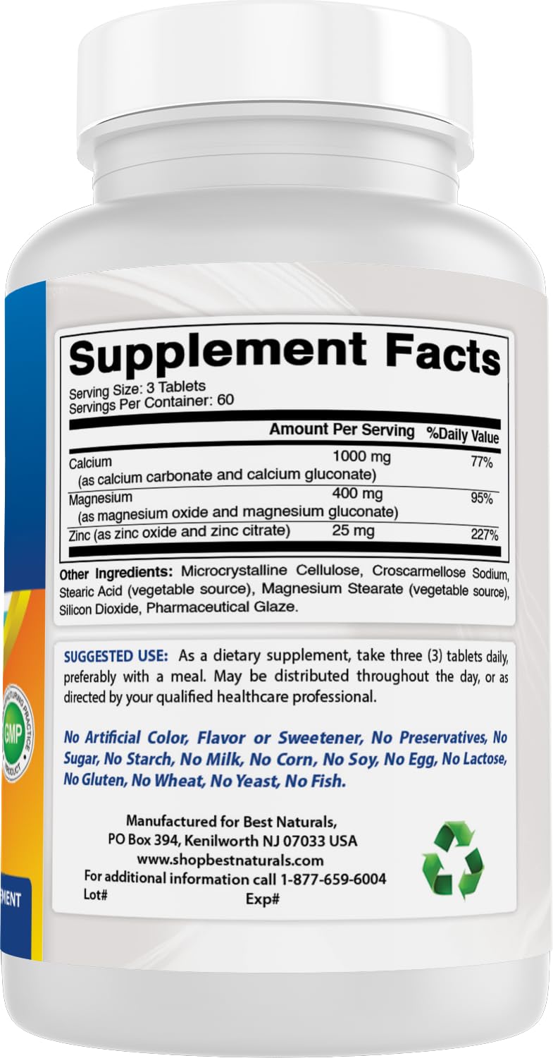 Best Naturals CAL MAG ZINC 180 Tablets