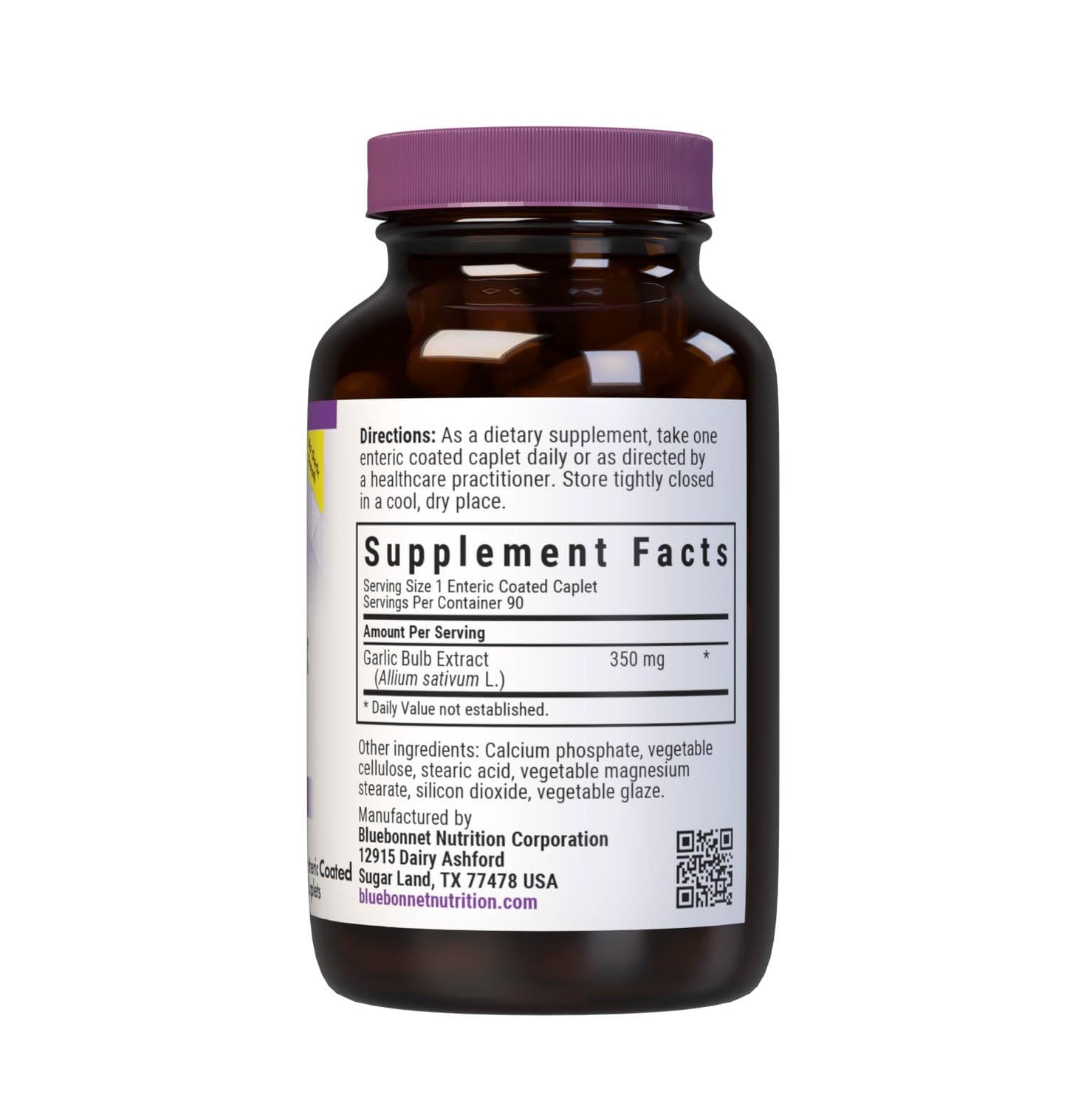 BlueBonnet Standardized Fresh Garlic Extract Supplement Caplets 250 Count