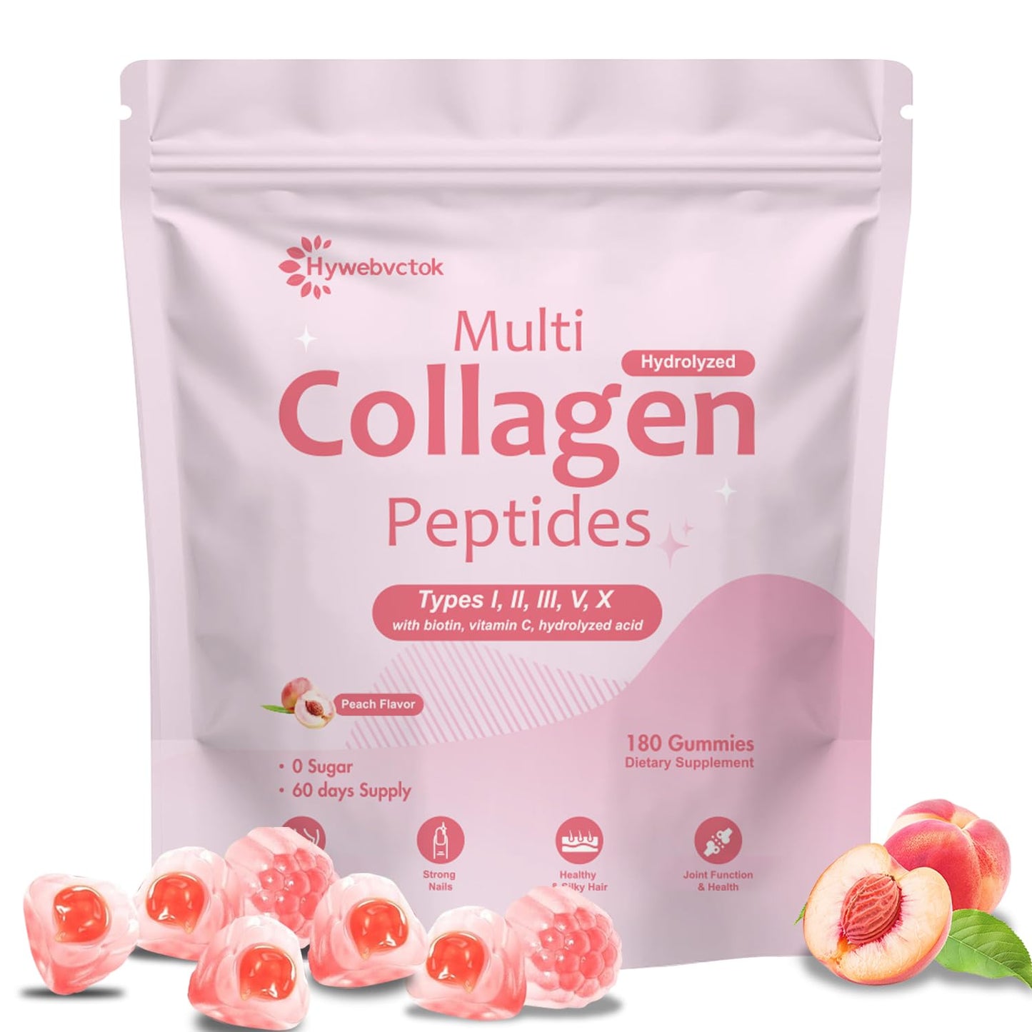 Hywebvctok Marine Collagen Gummies 180 Count