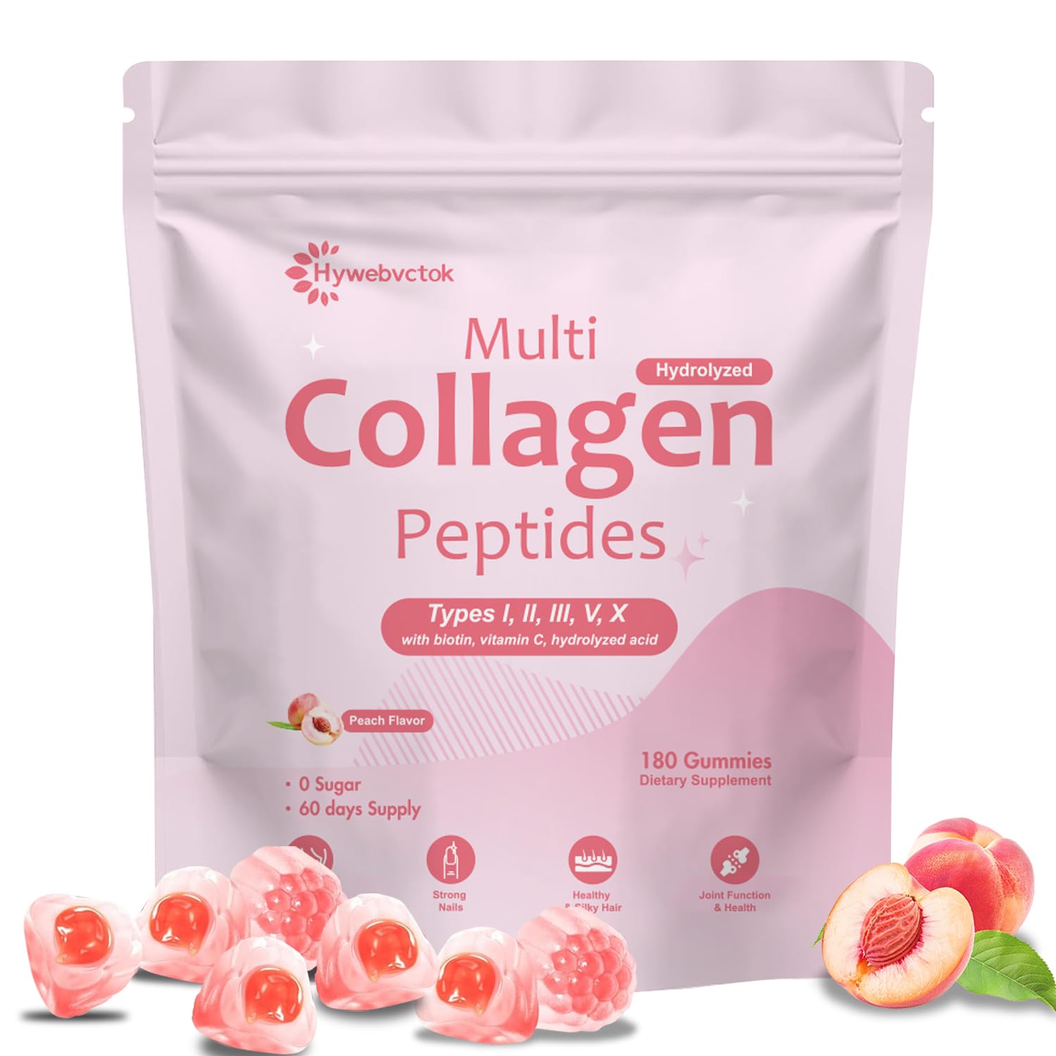 Hywebvctok Marine Collagen Gummies 180 Count