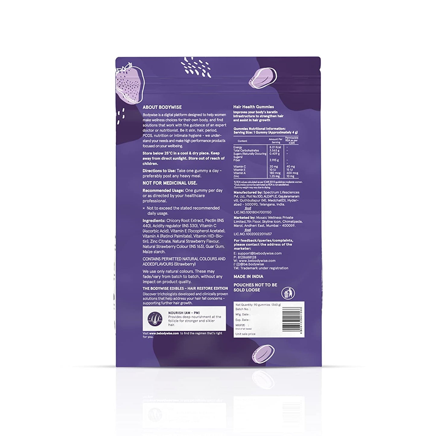 Metrol Be Bodywise Biotin Hair Gummies, 120 Count