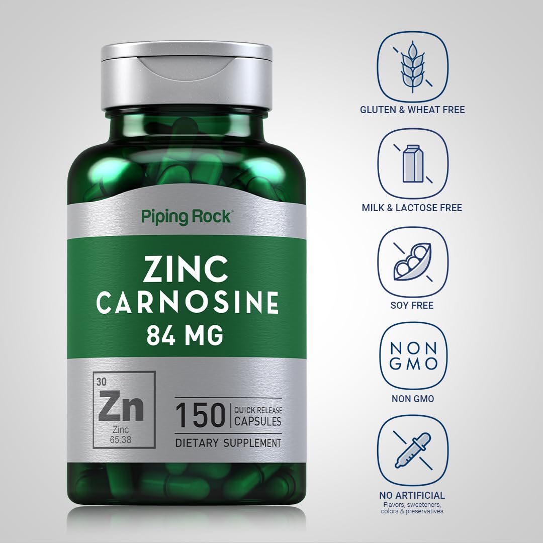 Piping Rock Zinc Carnosine Supplement Capsules 150 Capsules