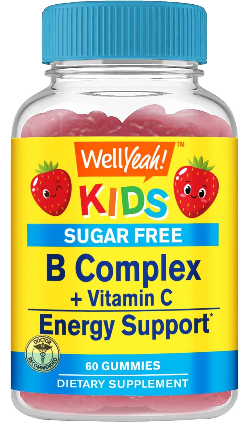 WellYeah Kids Vitamin B Complex Sugar Free Gummies 60 Count