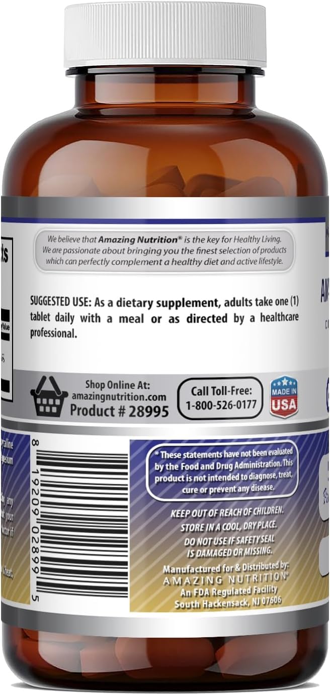 Amazing Nutrition Zinc Gluconate Supplement, 500 Tablets
