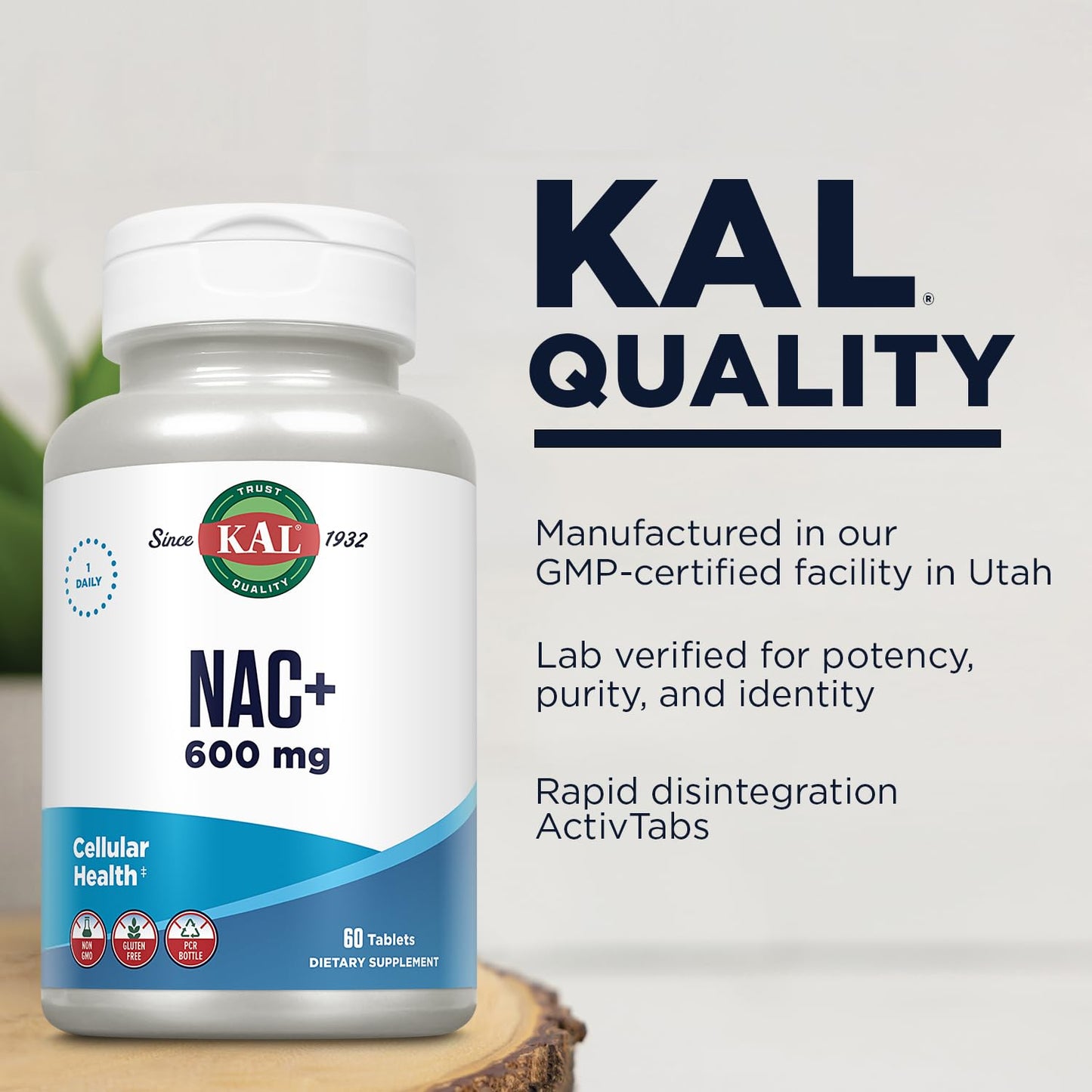 KAL N-Acetyl Cysteine Plus Tablets, 60 Count