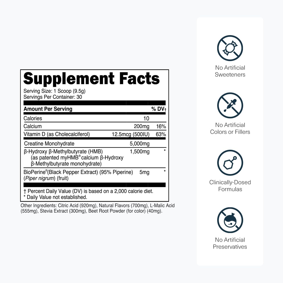 Transparent Labs Creatine HMB Powder 30 Servings