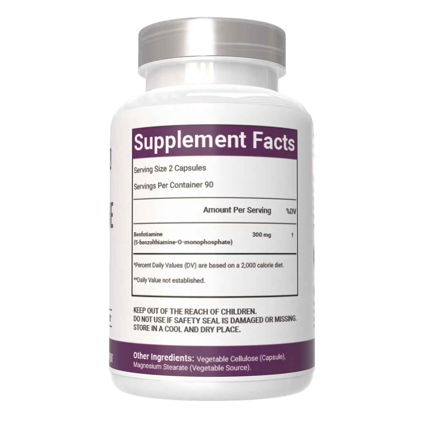 VitaCosmoX Benfotiamine 300mg Veggie Capsules, 180 Count