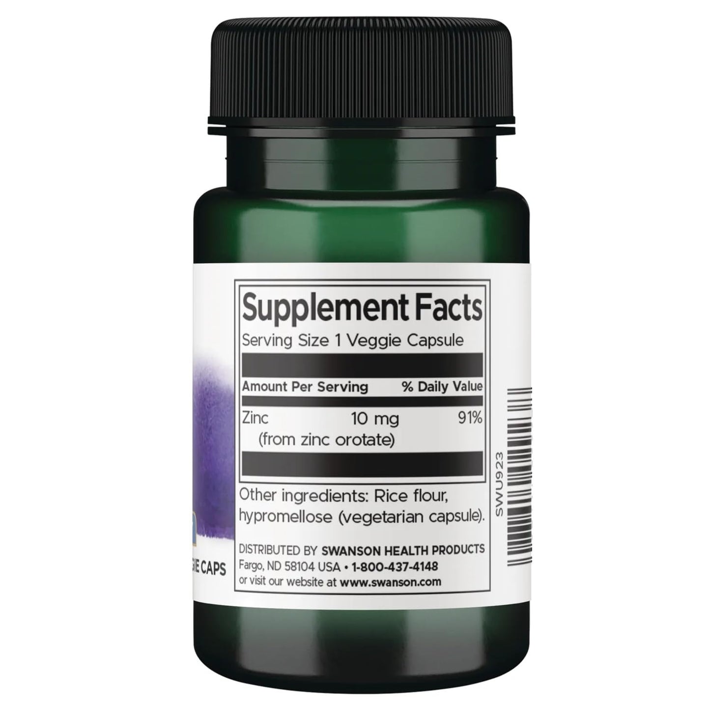Swanson Zinc Orotate 10 Milligrams Elemental Zinc Capsules, 120 Count