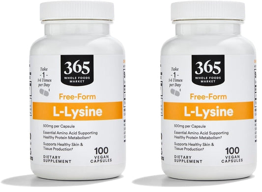 365 by Whole Foods Market L-Lysine 500 mg Vegetable Capsules, 200 Capsules