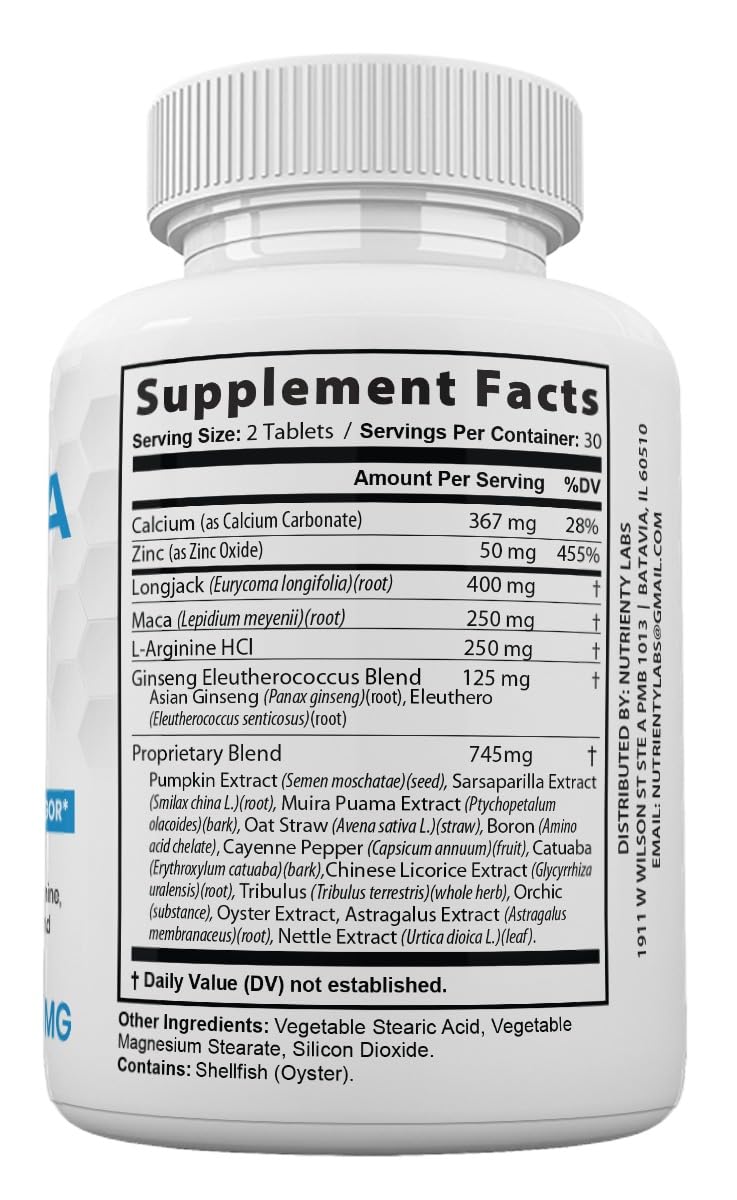 Zonata L-Arginine Dietary Supplement for Men, 60 Tablets