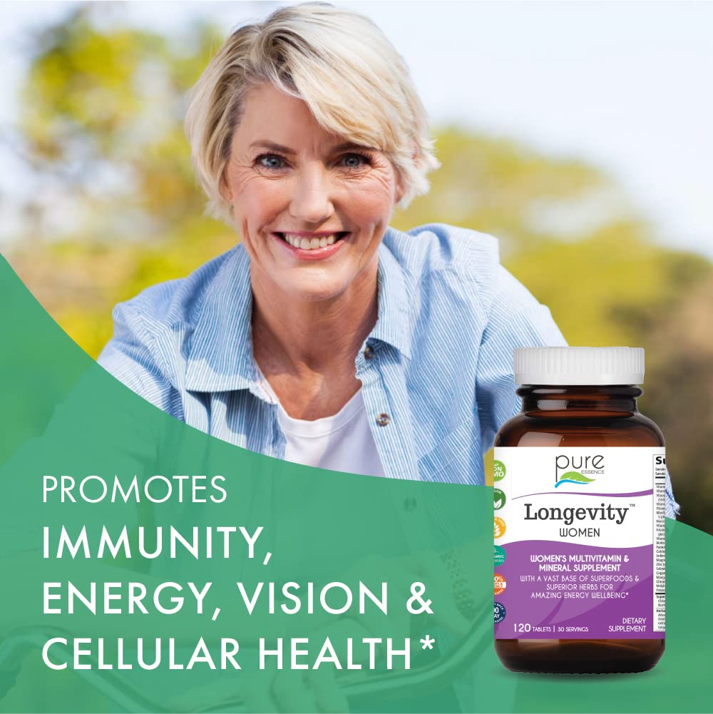 Pure Essence Labs Longevity for Women Over 40 Multivitamin Tablet 120 Count