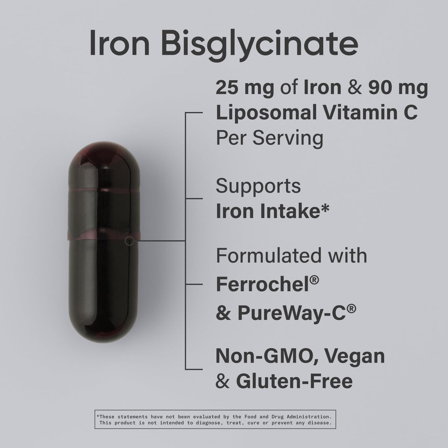 Sports Research Iron with Vitamin C High Absorption Iron Supplement 90 Capsules