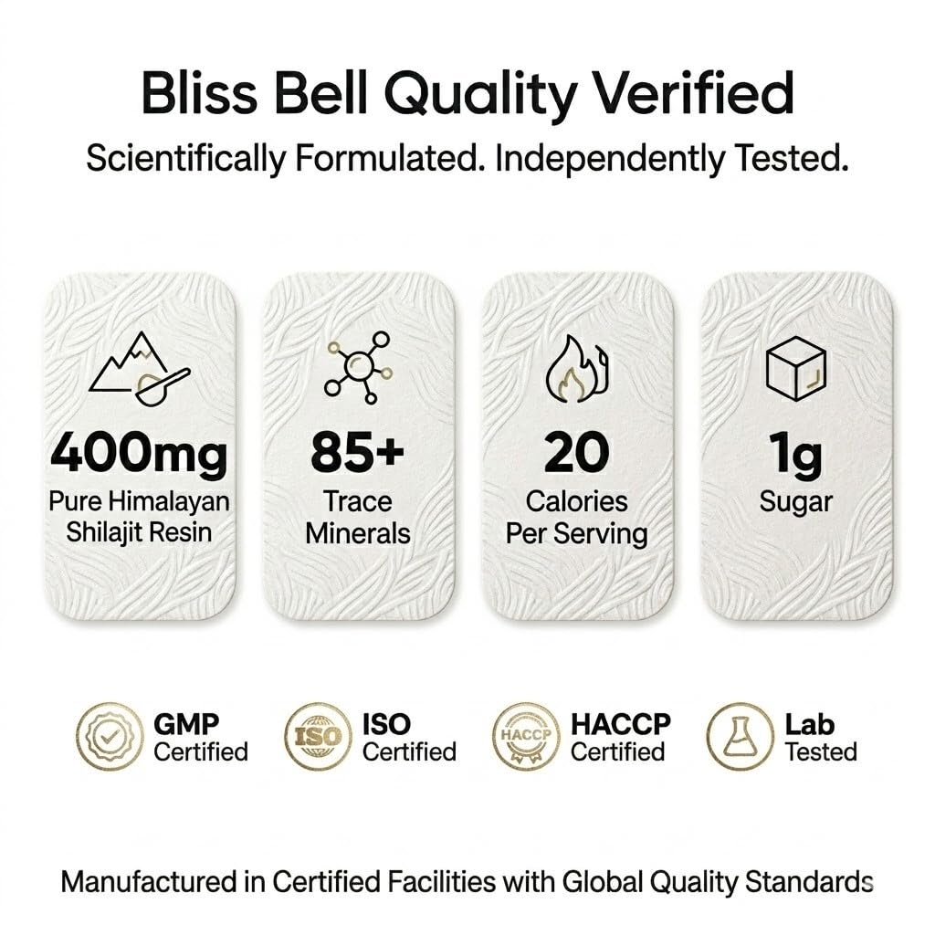 BLISS BELL Pure Himalayan Shilajit Gummies 60 Count