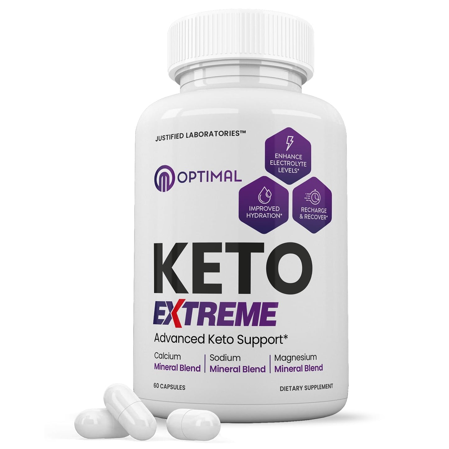 Justified Laboratories Optimal Keto Extreme 1675MG Capsules 60 Count