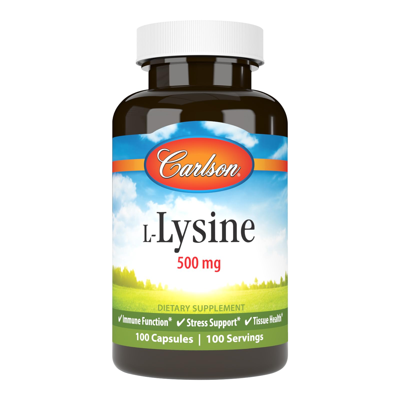 Carlson L-Lysine 500mg Capsules, 100 Count
