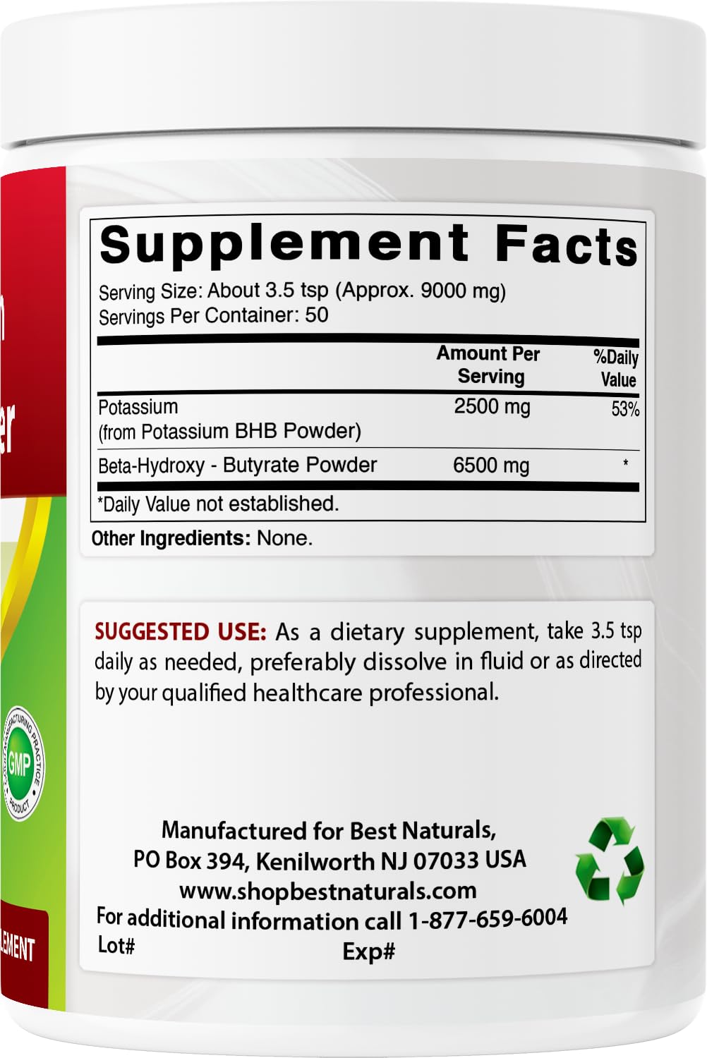Best Naturals Potassium BHB Powder, 16 oz