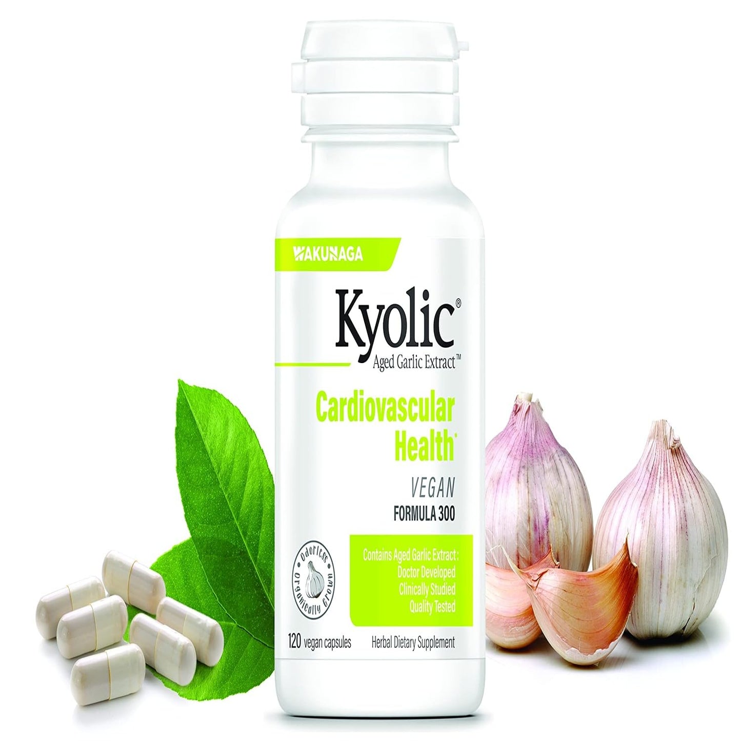 Kyolic Aged Garlic Extract Formula 300 Cardiovascular Health Vegan Capsule 120 Count