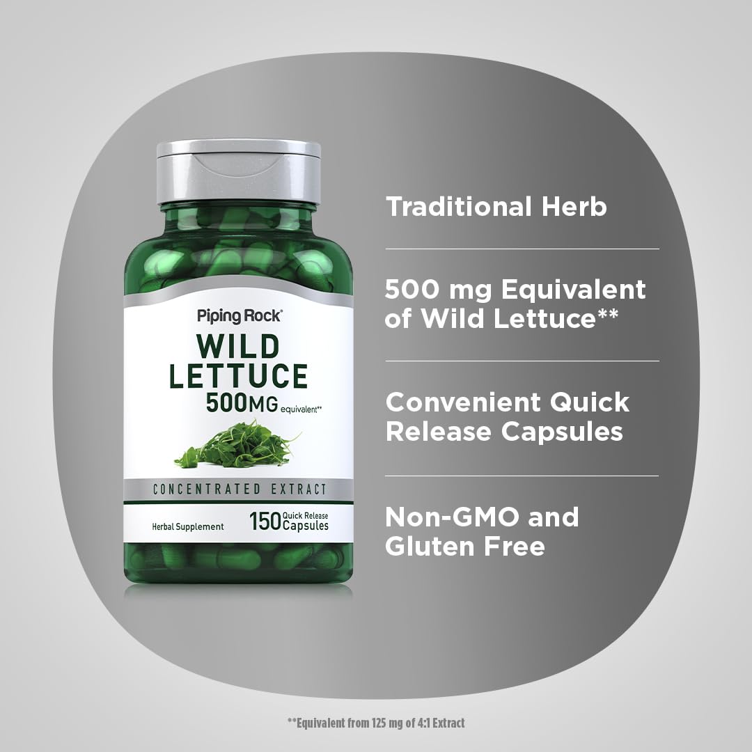 Piping Rock Wild Lettuce Extract 150 Capsules
