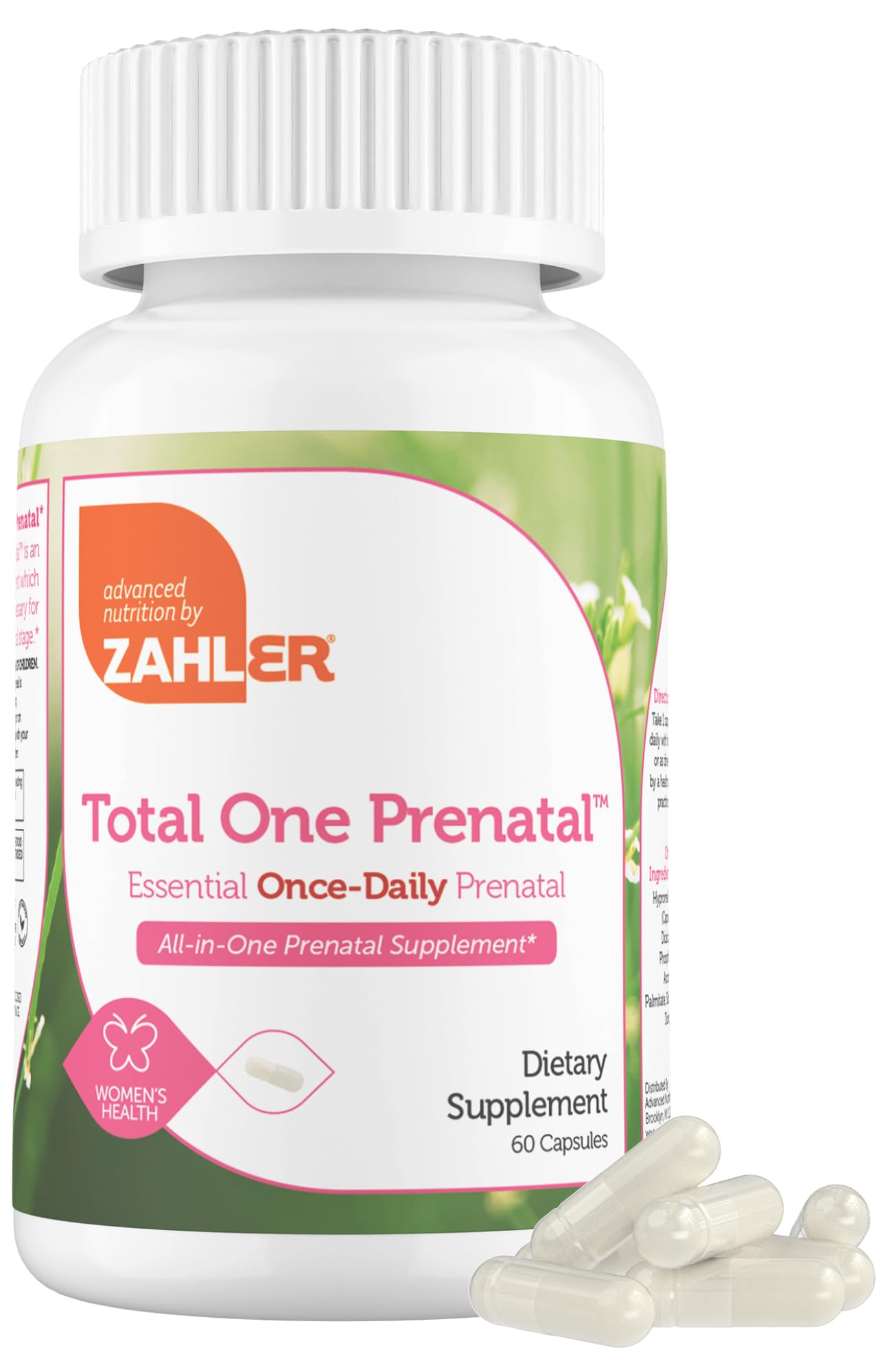 Zahler Total One Prenatal Vitamins for Women Capsules, 60 Count