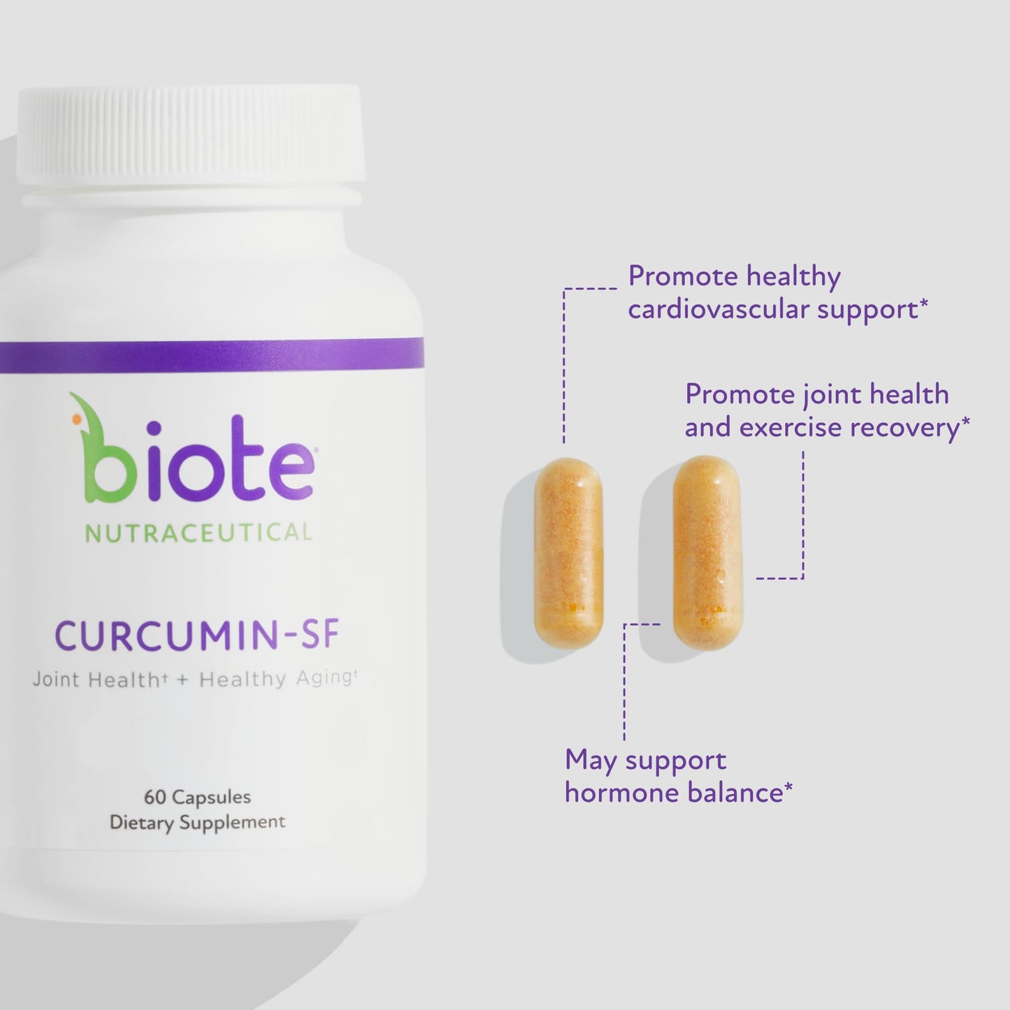 Biote Curcumin SF Circulation + Healthy Aging Caplets 60