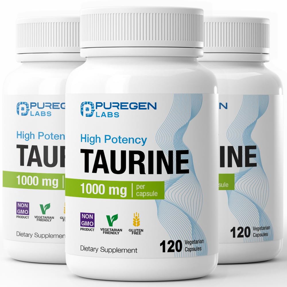 P Puregen Labs Taurine 1000mg Capsule 120 Count