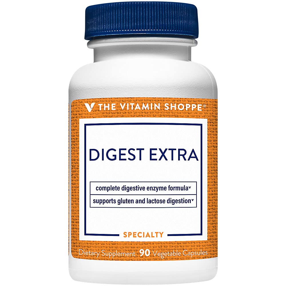 The Vitamin Shoppe Digest Extra Enzymes - Advanced Digestive Support Vegetable Capsules 90 Count