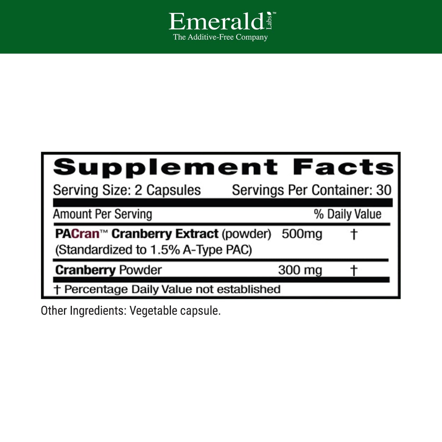 EMERALD LABS Cranberry Extract Powder, 60 Count