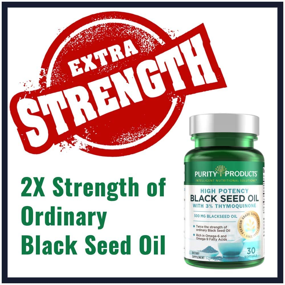 Purity Products High Potency Black Seed Oil Softgels 30 Mini Softgels