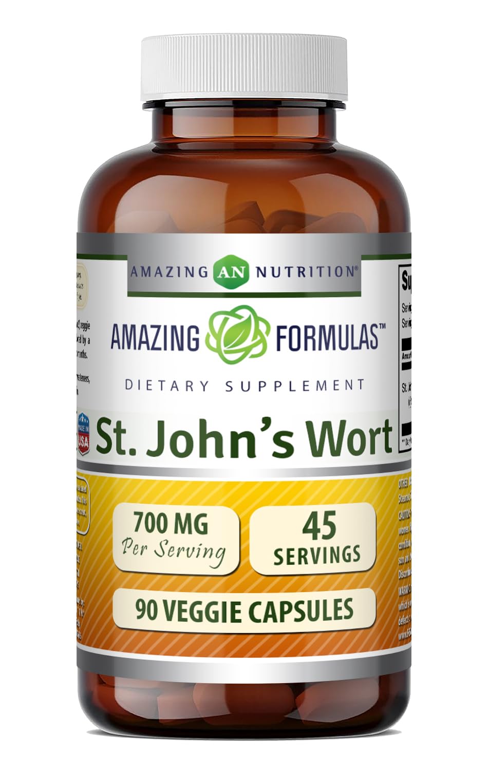 Amazing Nutrition St. John's Wort Supplement Capsule, 90 Count