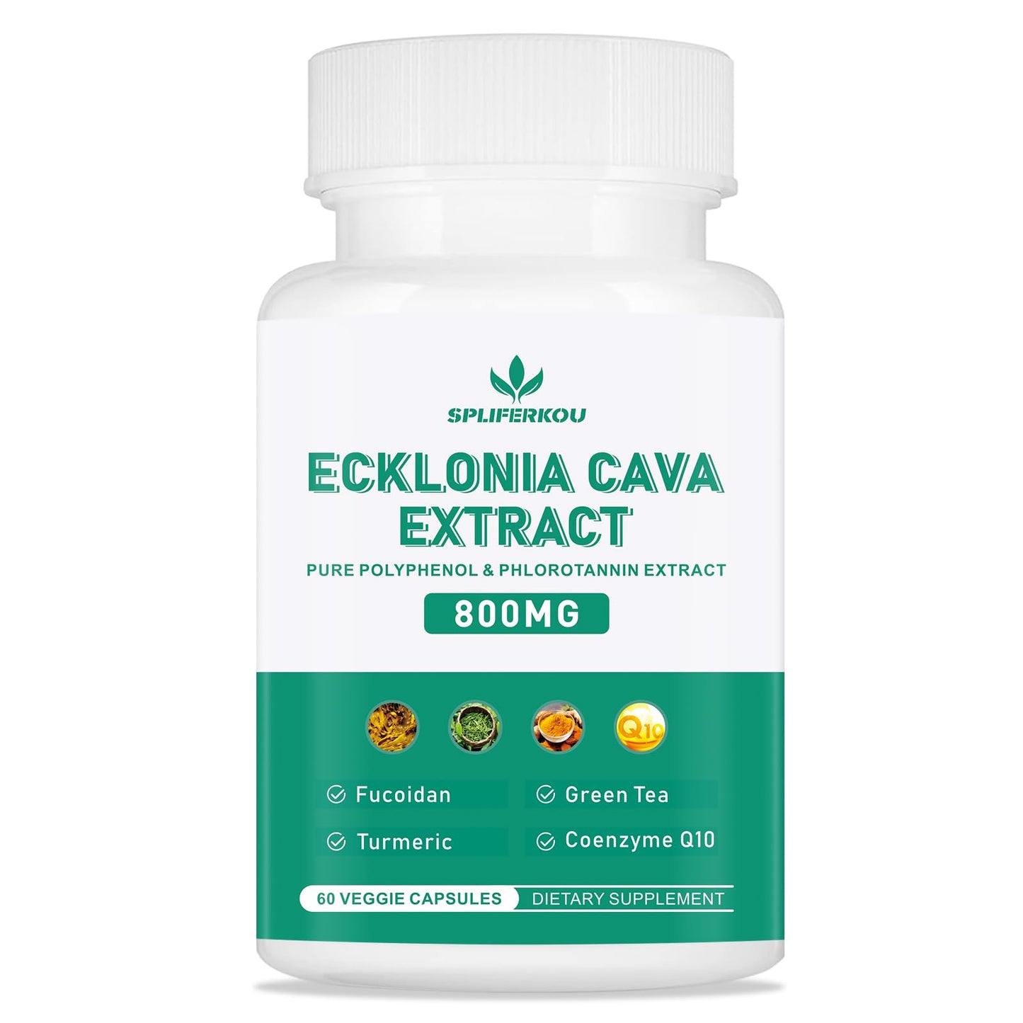 Spliferkou Ecklonia Cava Extract 800mg Veggie Capsules, 60 Count