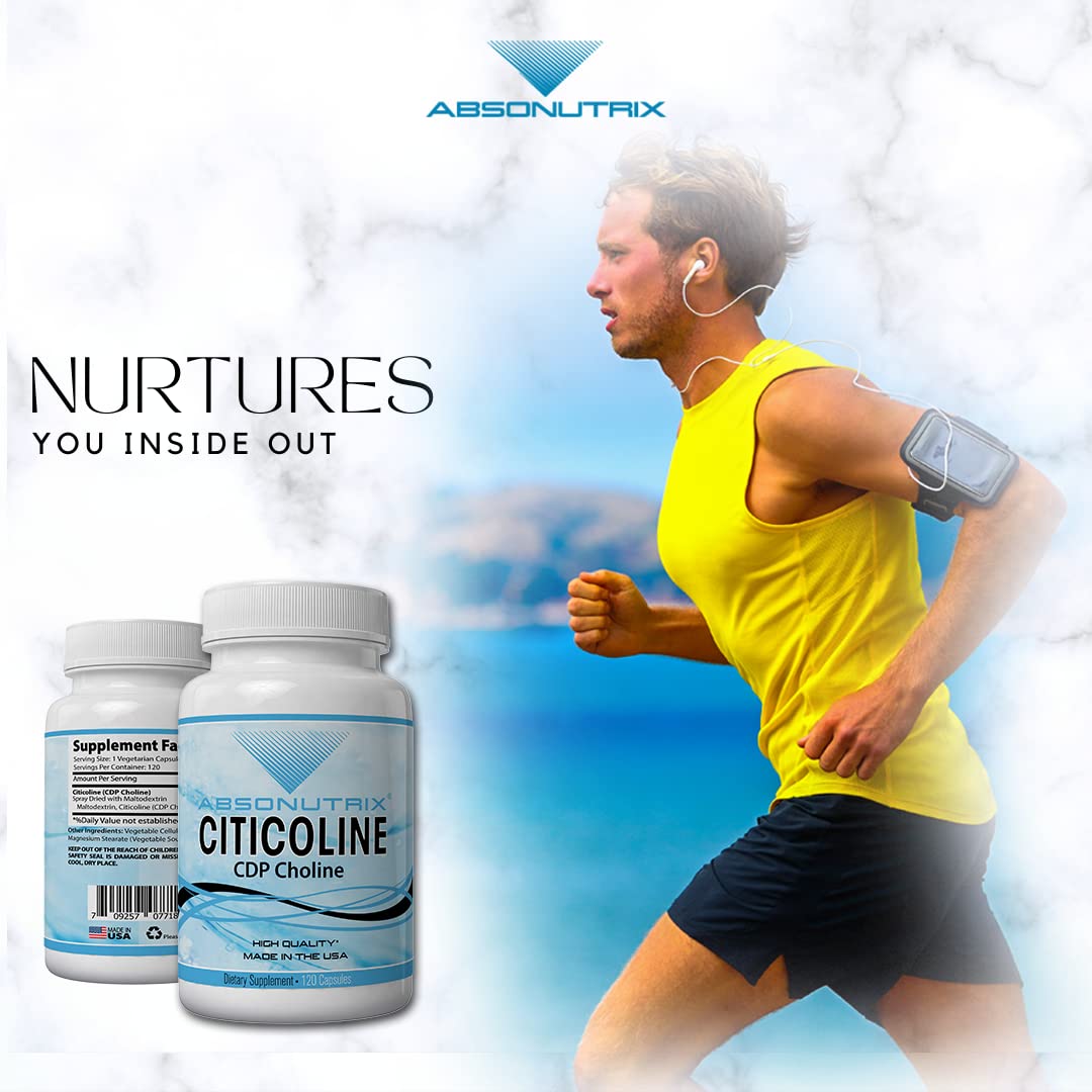 Absonutrix Citicoline CDP Choline 530mg Capsules, 1 Count