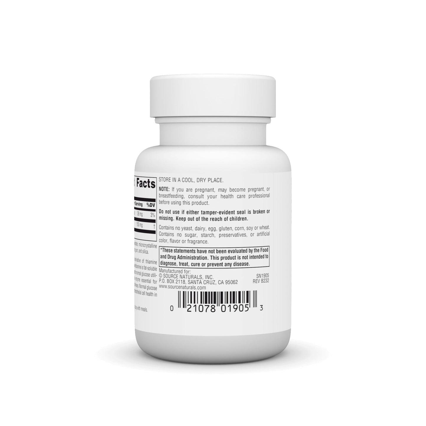 Source Naturals Benfotiamine 150 mg Tablet, 30 Count
