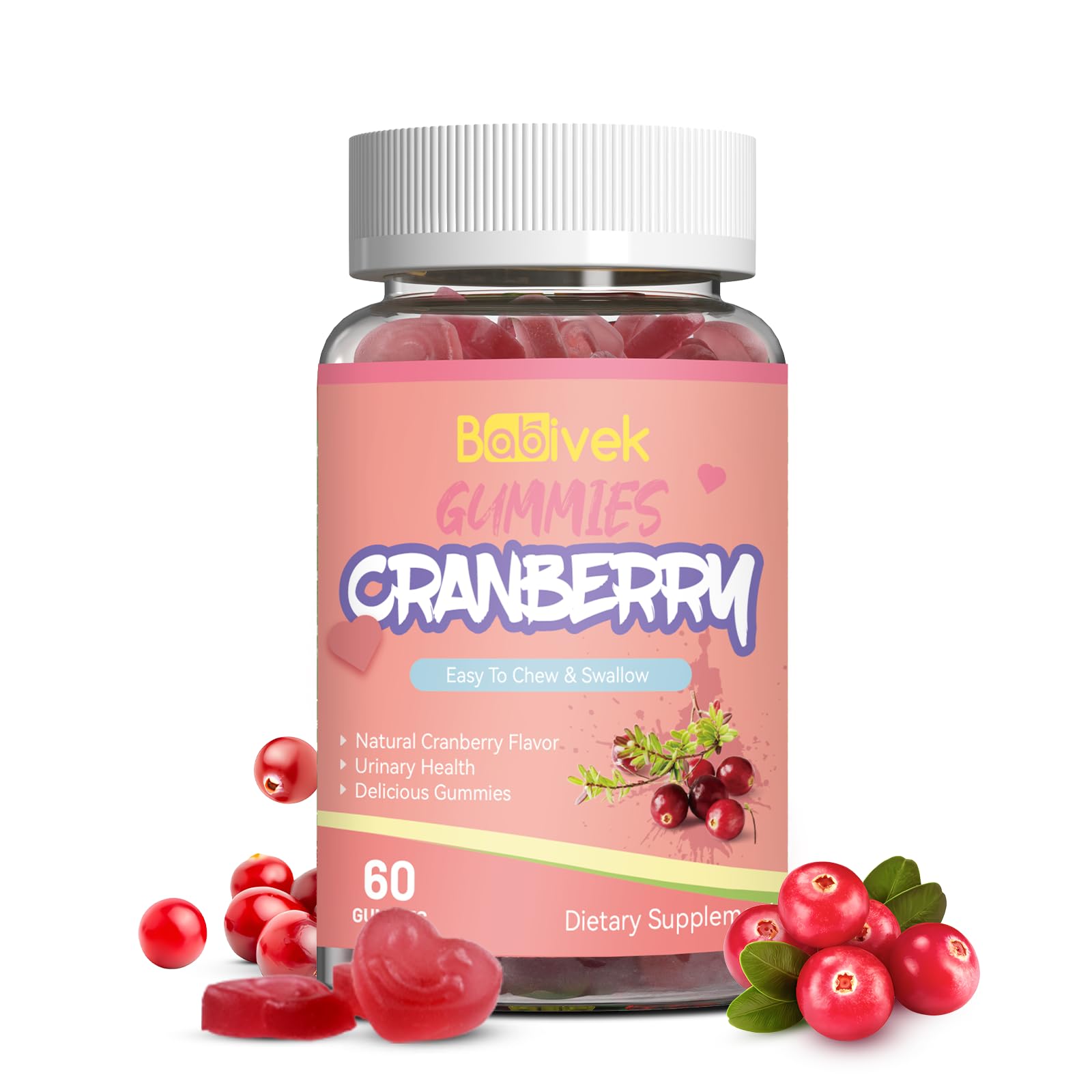 Babivek Cranberry Gummy 1000mg, 60 Count