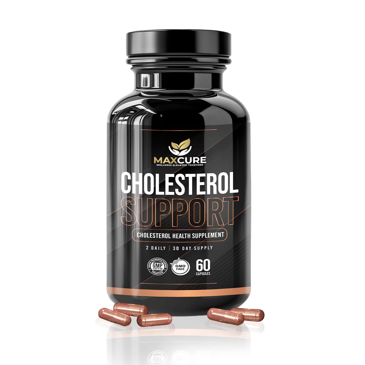 MAXCURE Cholesterol Support Vitamin B3, Red Yeast Rice Extract, Lycopene Capsules 60 Count