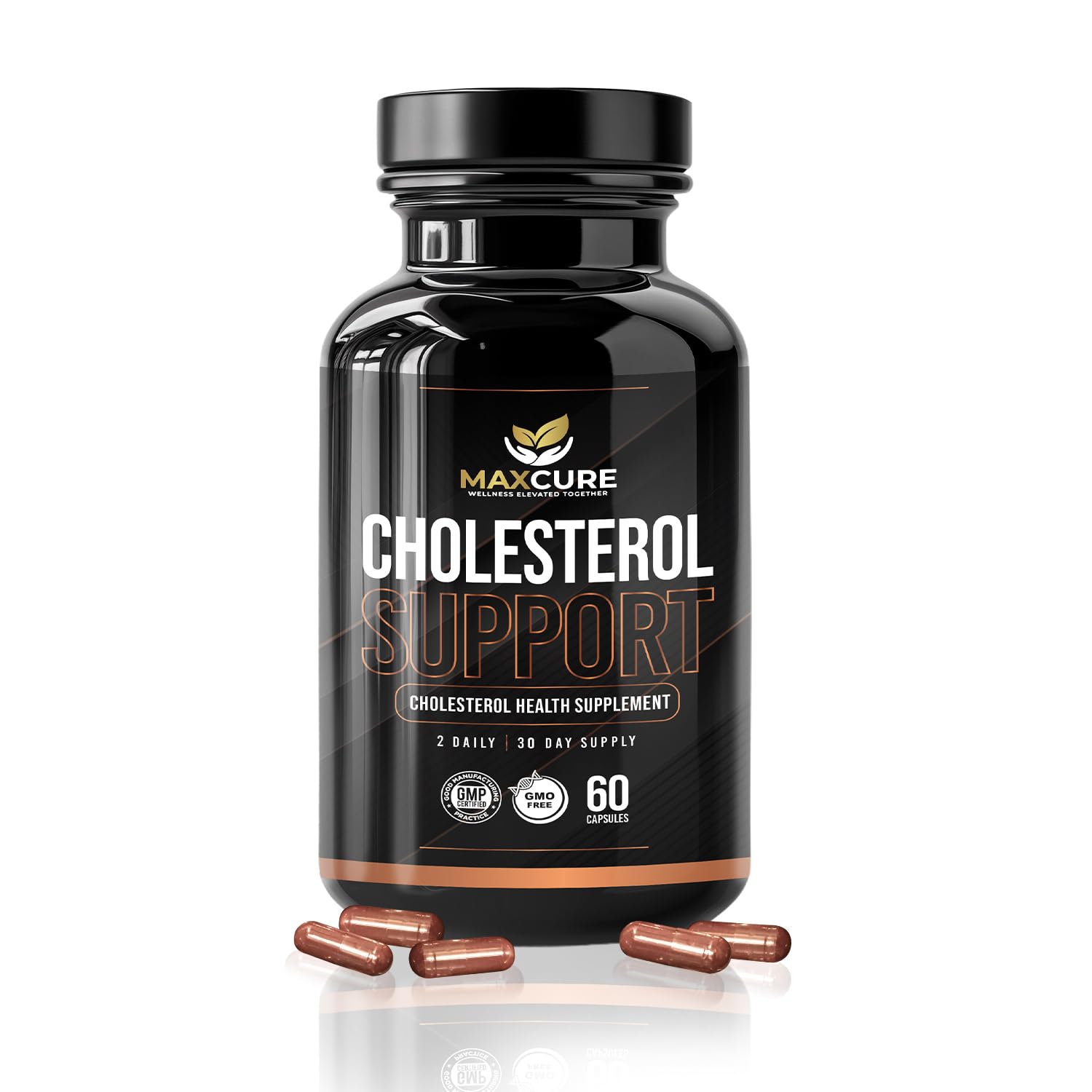 MAXCURE Cholesterol Support Vitamin B3, Red Yeast Rice Extract, Lycopene Capsules 60 Count