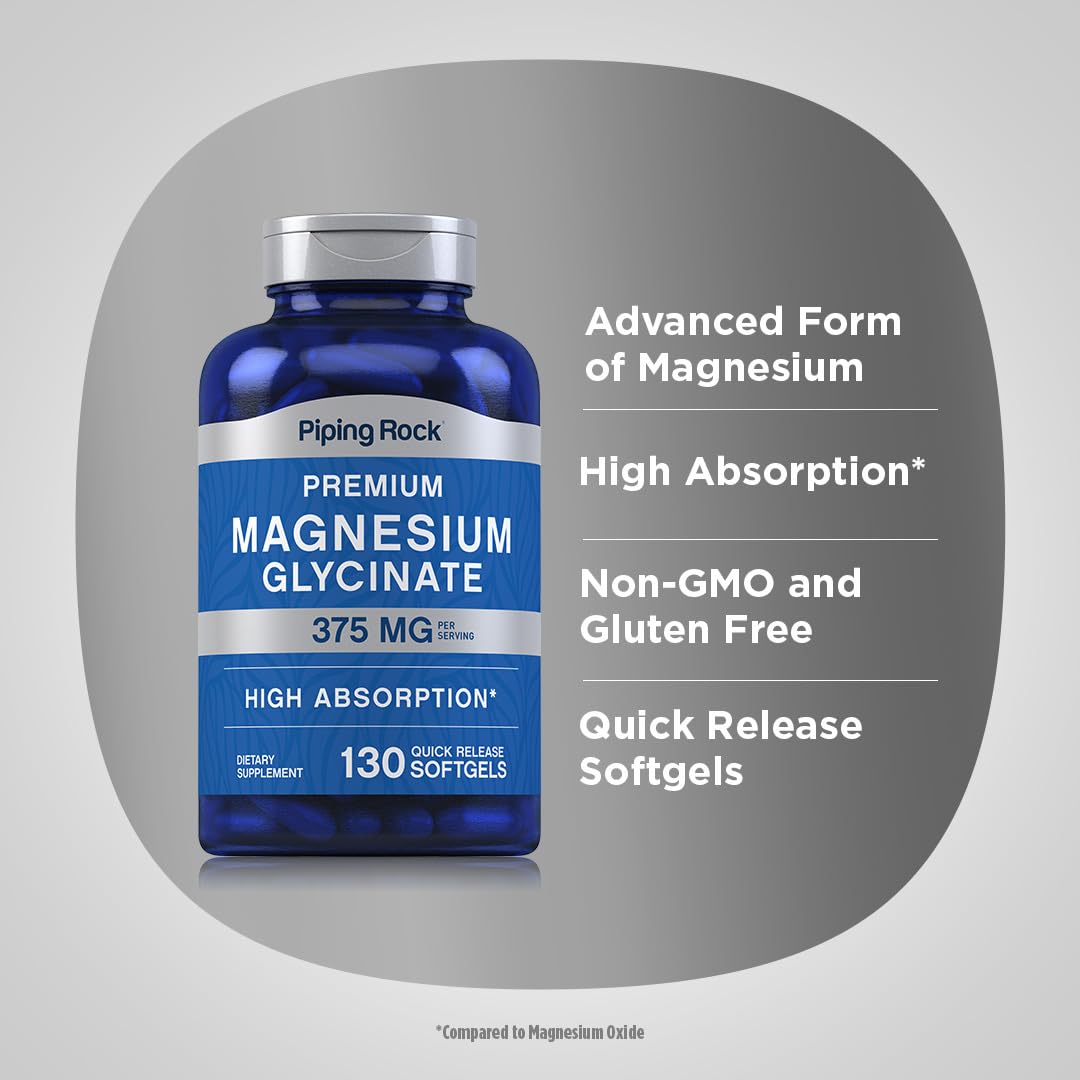 Piping Rock Magnesium Glycinate Softgels 130 Count
