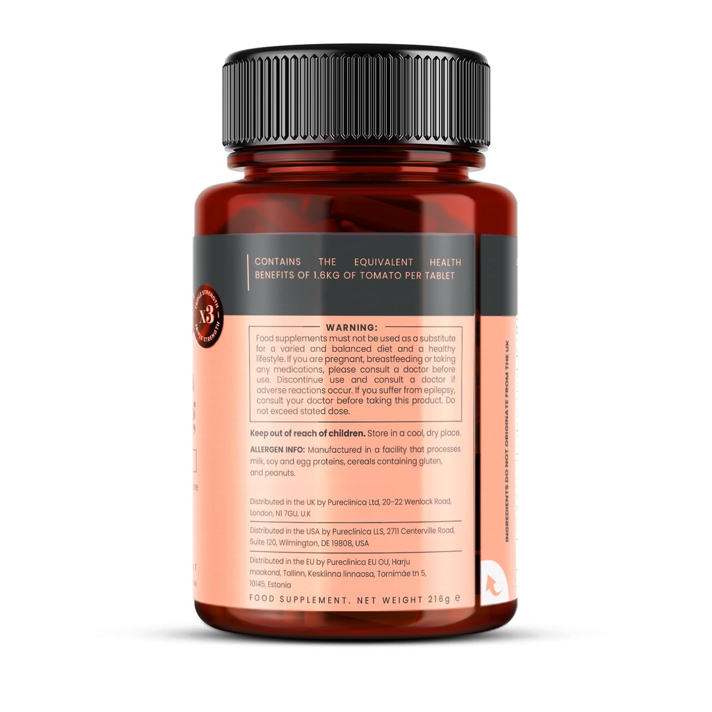 pureclinica Lycopene 50mg 180 Tablets