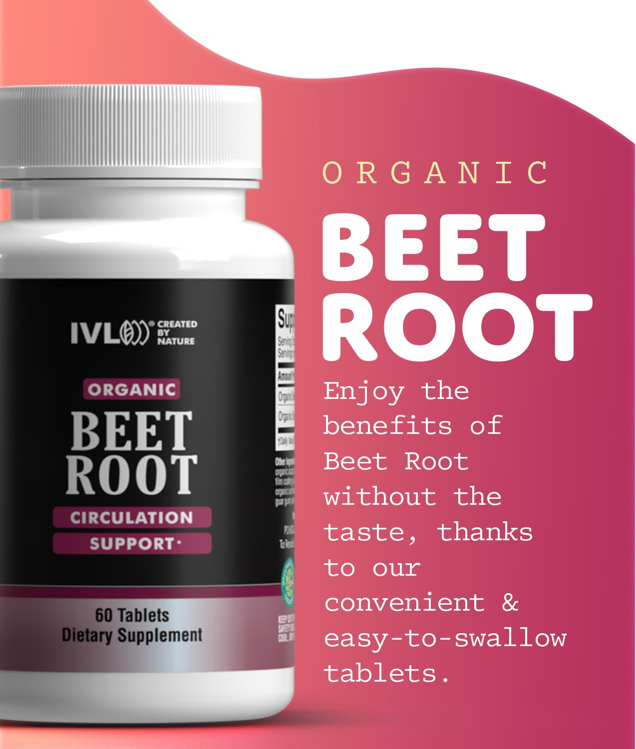 IVL Organic Beet Root Circulation Support Supplement, 60 Tablets