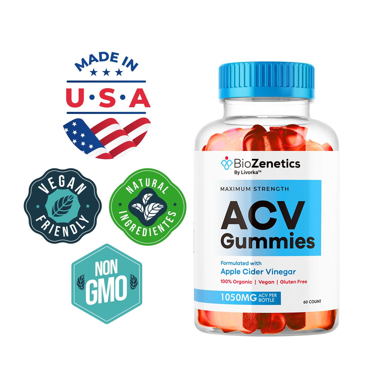 LIVORKA BioZenetics ACV Gummies, 60 Count