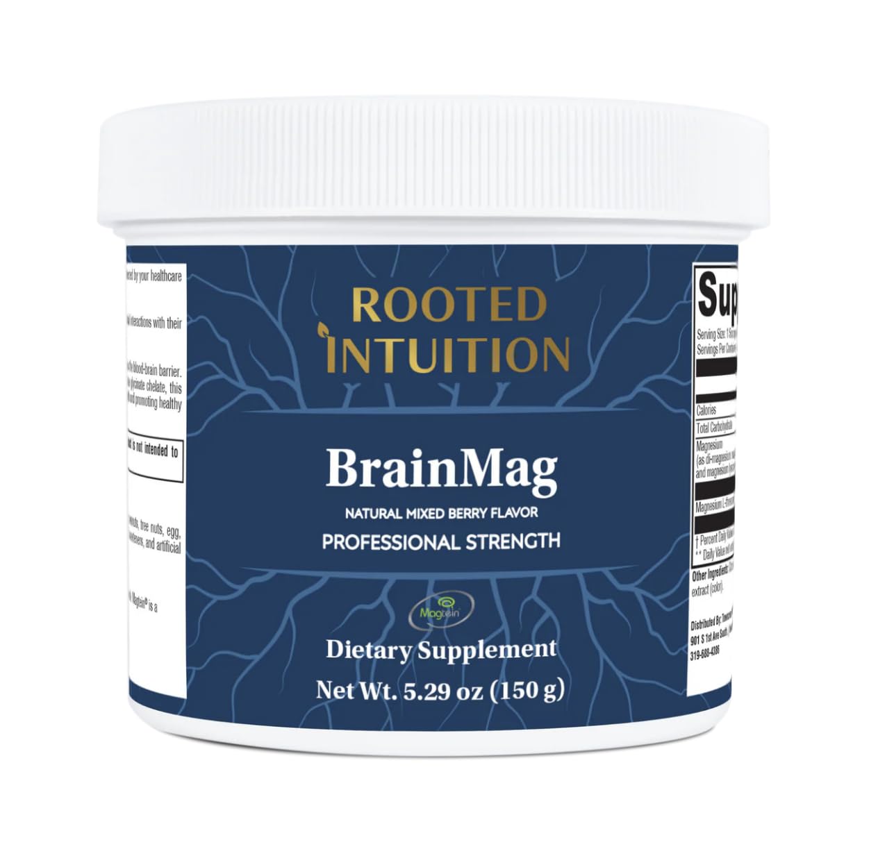 Rooted Intuition BrainMag Magnesium L-Threonate Mixed Berry Powder 5.29 oz