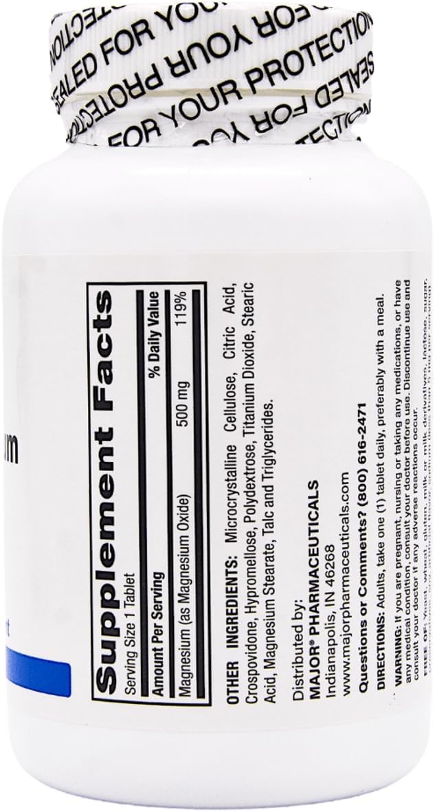 AmeriCan Goods Magnesium Oxide 500mg Tablets, 200 Tablets