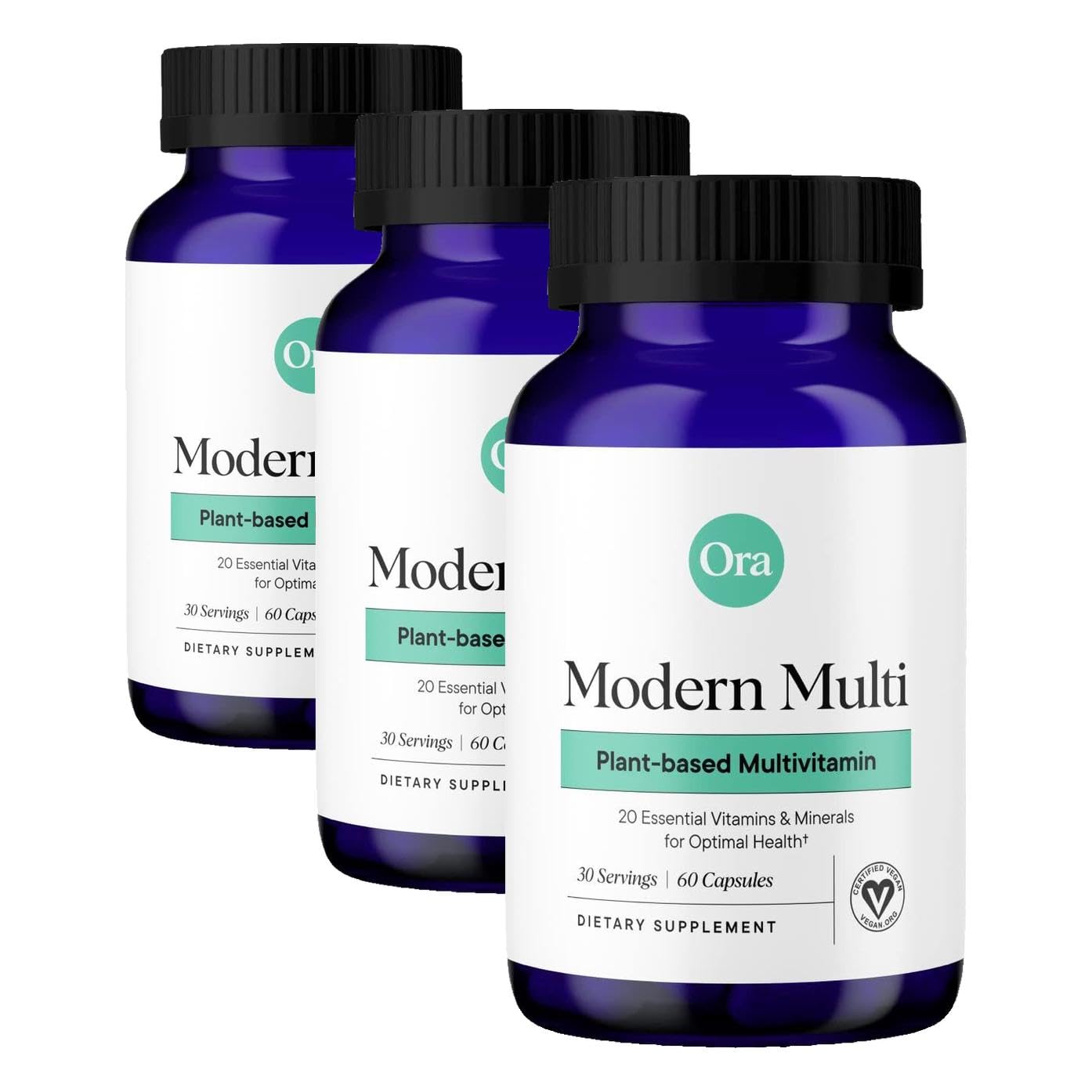 Ora Organic Plant Based Multivitamin for Women and Men Capsules, 180 Count