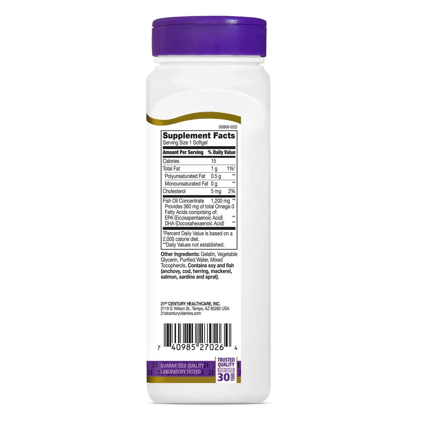 Smart Monkey Technologies 21st Century Fish Oil 1200 mg Softgels 90 Count