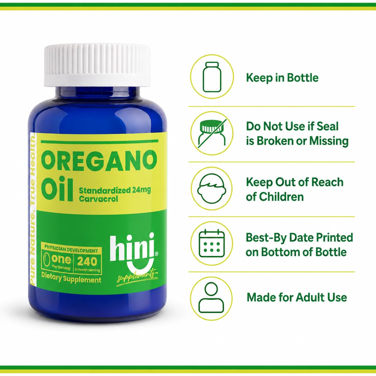 HINI Oregano Oil Softgels 240 Count